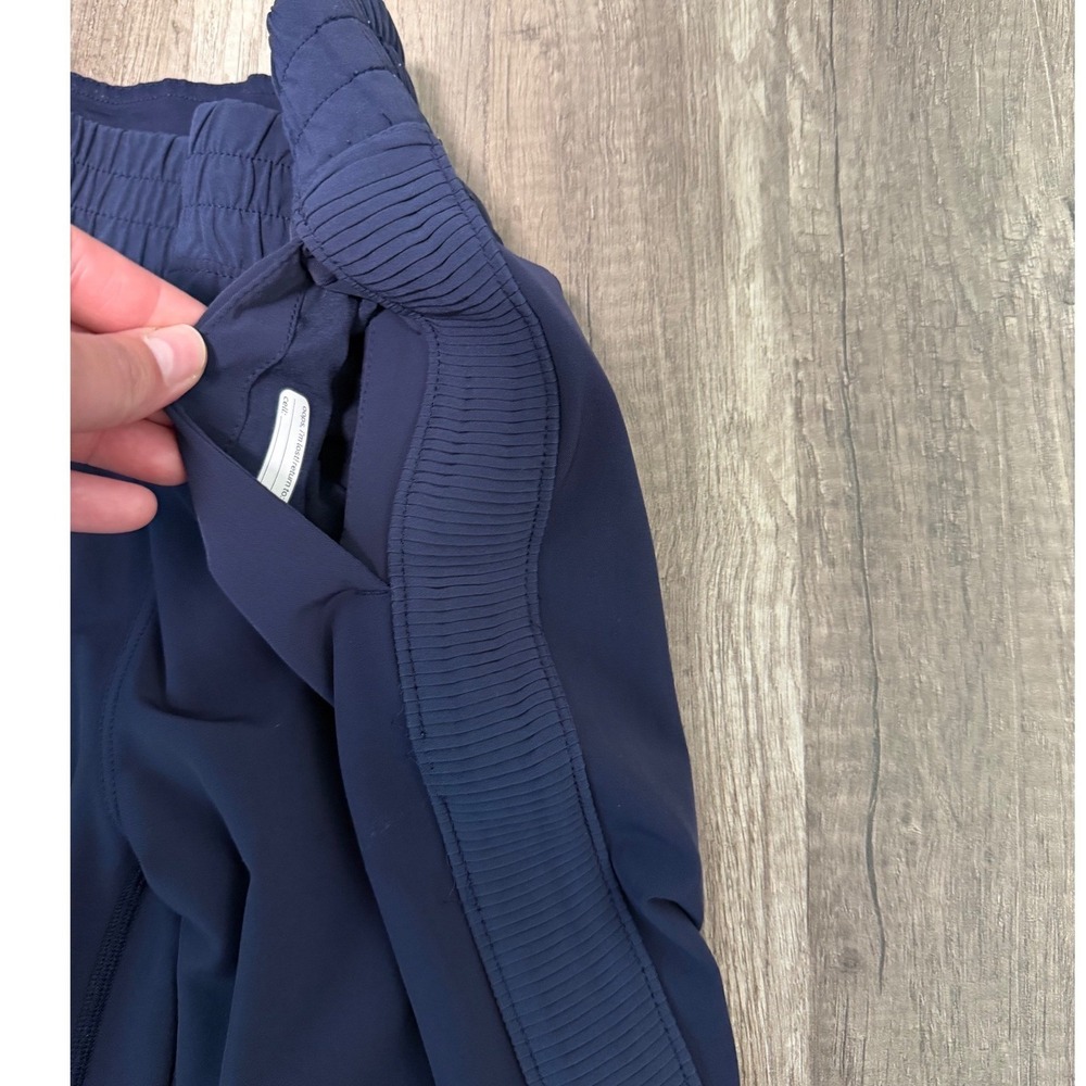 Ivivva Lululemon Girls Navy Blue Pleated Side Snap Button Jogger Pants Size 12 - Picture 3 of 6